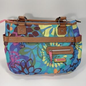 Lily Bloom Floral Abstract Colourful Handbag Purse